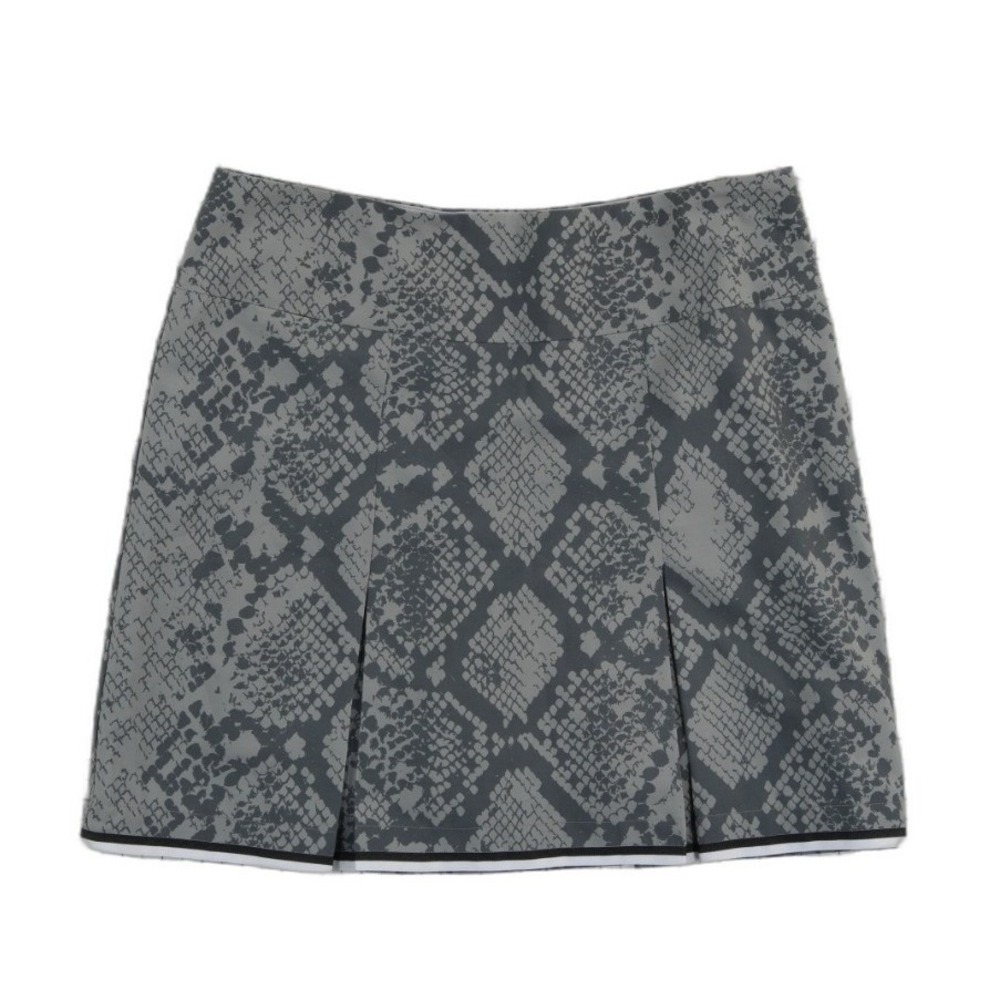 Golftini Skort Women's Size 4 Grey Snakeskin Print Pleated Golf Skirt